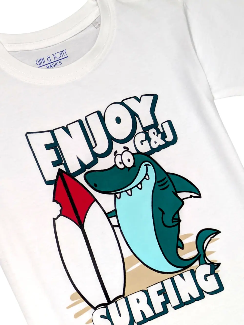 Gini And Jony Boys White Graphic Print Cotton T-Shirt Half Sleeves