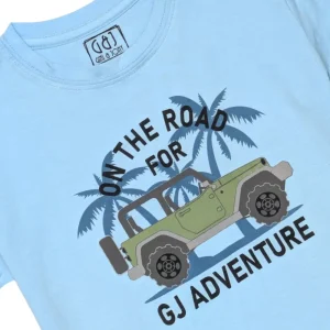 Gini And Jony Boys Blue Graphic Print Cotton T-Shirt Half Sleeves