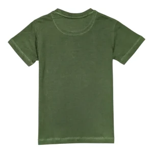 Gini And Jony Boys Olive Graphic Print Cotton T-Shirt Half Sleeves