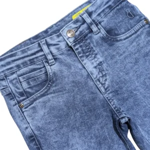 Gini And Jony Boys Blue Washed Denim Bermuda Fixed Waist