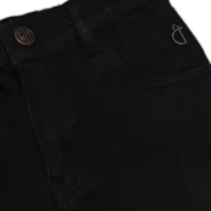 Gini And Jony Boys Black Solid Denim Bermuda Fixed Waist