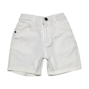 Gini And Jony Boys White Solid Cotton Bermuda Fixed Waist