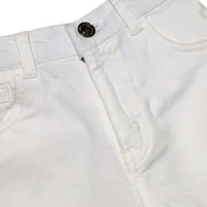 Gini And Jony Boys White Solid Cotton Bermuda Fixed Waist