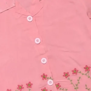 Gini And Jony Girls Pink Embroidery Cotton Cordinate Half Sleeves 9-10 Years