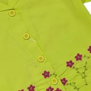 Gini And Jony Girls Green Embroidery Cotton Cordinate Half Sleeves 9-10 Years