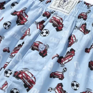 Palm Tree Boys Blue Conversational Print Cotton Shorts Elasticated