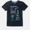 Palm Tree Boys Black Graphic Print Cotton T-Shirt Half Sleeves