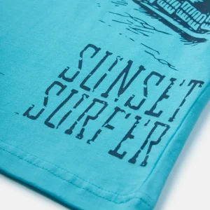 Palm Tree Boys Blue Graphic Print Cotton T-Shirt Half Sleeves