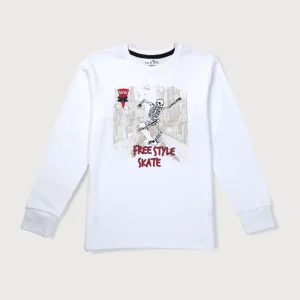 Gini & Jony Boys Typography Cotton Blend Regular T Shirt