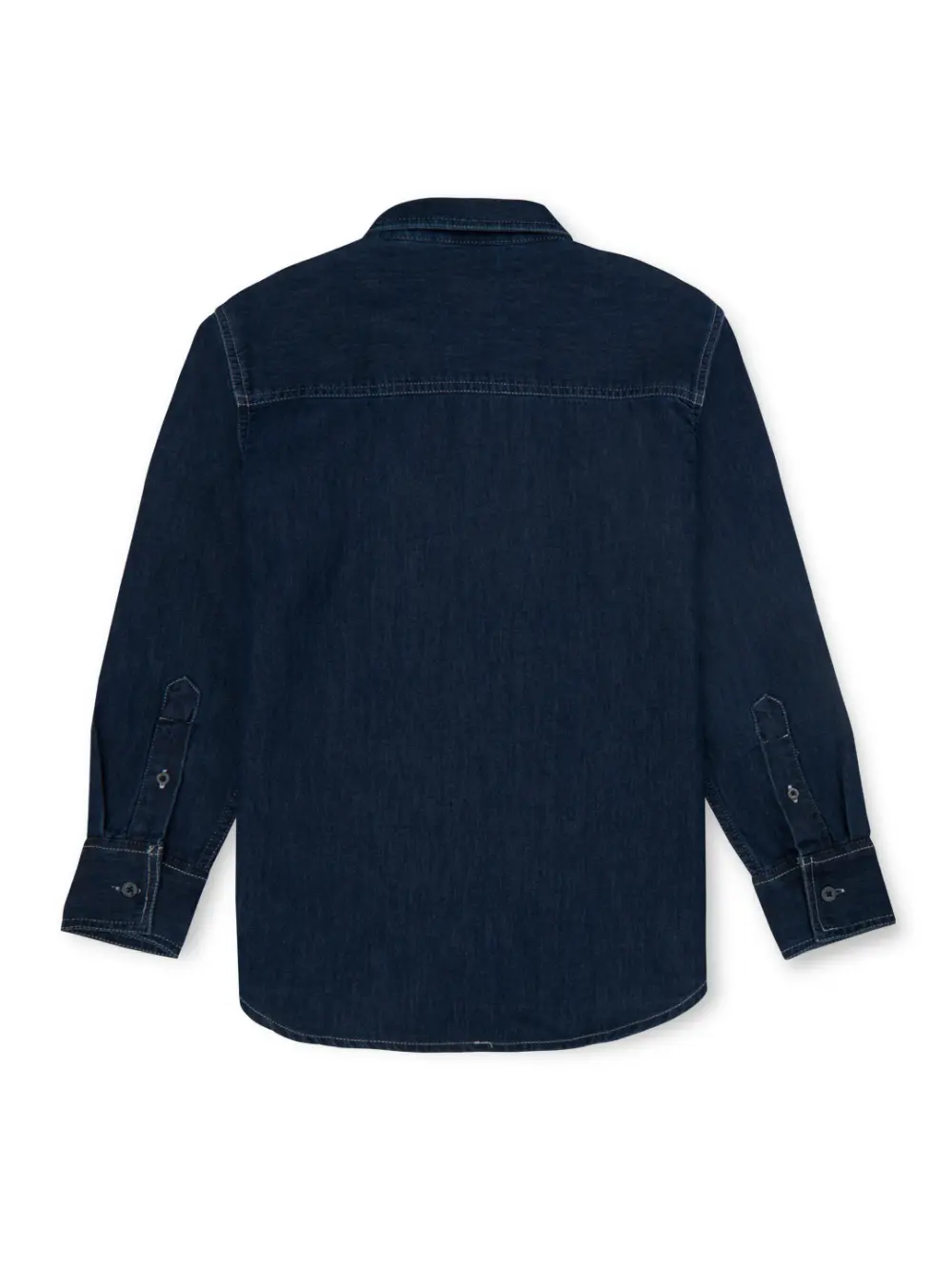 Palm Tree Boys Blue Solid Denim Shirt Full Sleeves 13-14Y