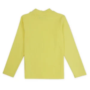 Palm Tree Girls Yellow Solid Cotton Skivvy Full Sleeves 9-10 Years