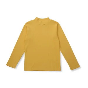 Palm Tree Girls Mustard Solid Cotton Skivvy Full Sleeves 9-10 Years