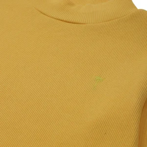 Palm Tree Girls Mustard Solid Cotton Skivvy Full Sleeves 9-10 Years
