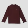 Palm Tree Girls Maroon Solid Cotton Skivvy Full Sleeves 13-14 Years