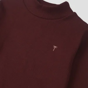 Palm Tree Girls Maroon Solid Cotton Skivvy Full Sleeves 13-14 Years