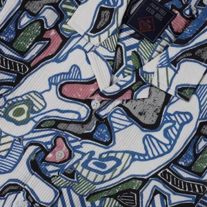 Palm Tree Boys White Abstract Print Polyster Co-Ordinate Half Sleeves