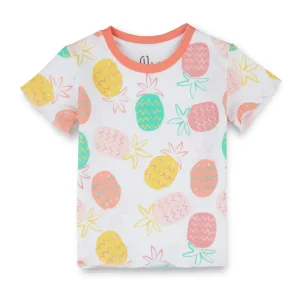 Gj Baby Boys Off White Graphic Print Cotton Baby Set Half Sleeve
