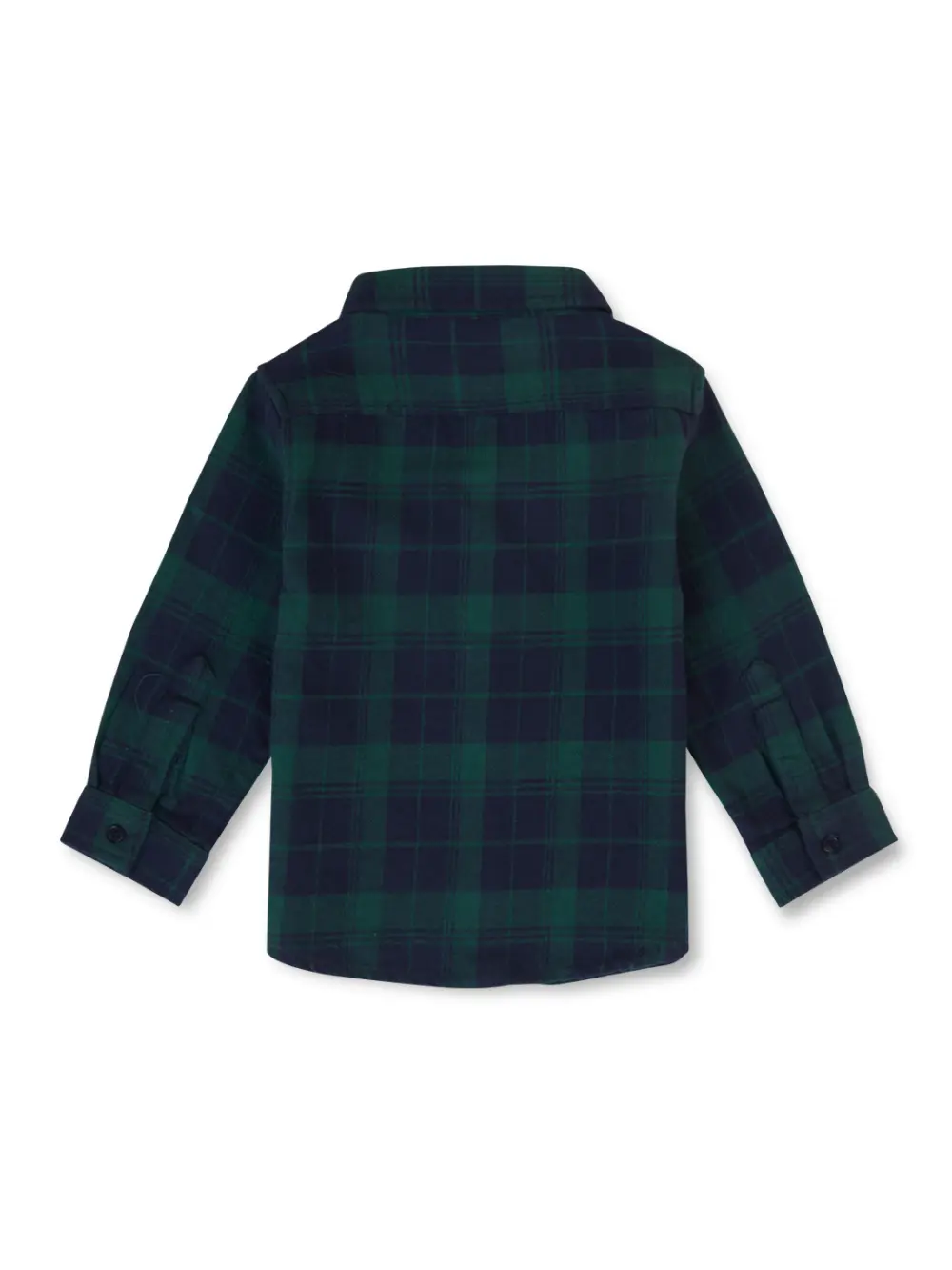 Gj Baby Boys Grey Classic Chequred Green Cotton Round Neck Full Sleeve Shirt