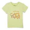 Gj Baby Boys Yellow Applique Cotton T-Shirt Half Sleeves 0-3M