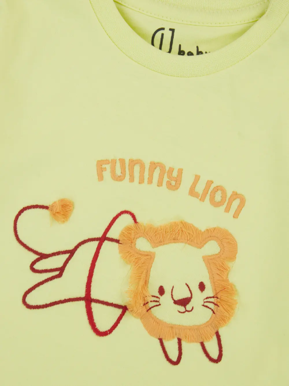 Gj Baby Boys Yellow Applique Cotton T-Shirt Half Sleeves 0-3M