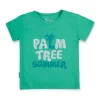 Gj Baby Boys Green Printed Cotton T-Shirt Half Sleeves