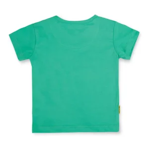 Gj Baby Boys Green Printed Cotton T-Shirt Half Sleeves