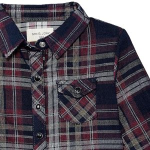 Gini & Jony Boys Navy Blue Printed Cotton Half Sleeves Shirt