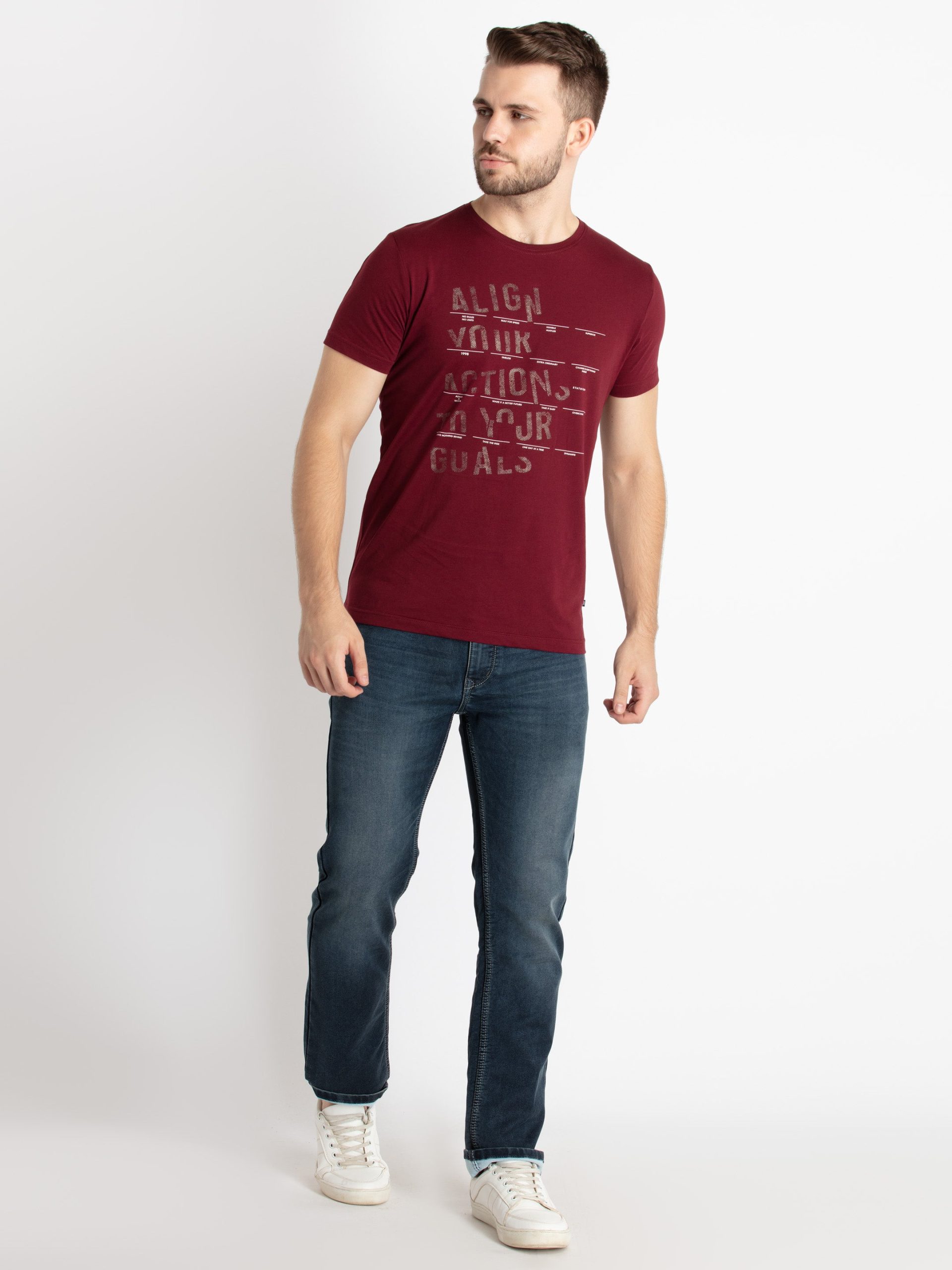 Mens Printed Round Neck T-Shirt