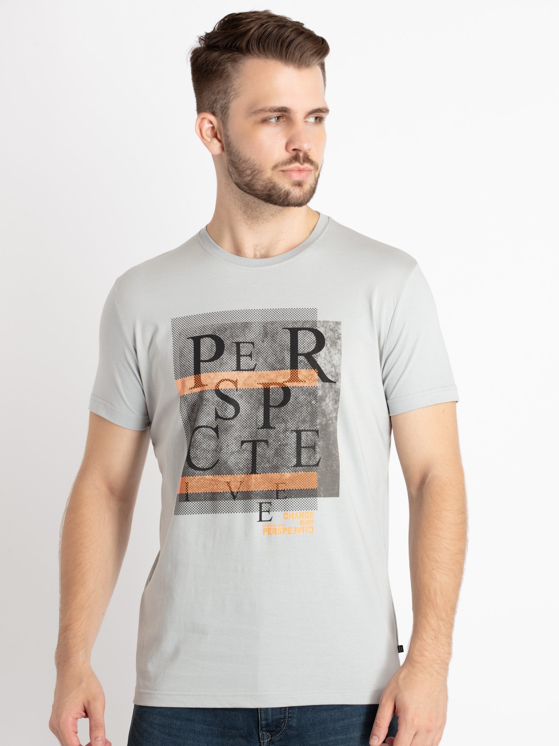Mens Printed Round Neck T-Shirt