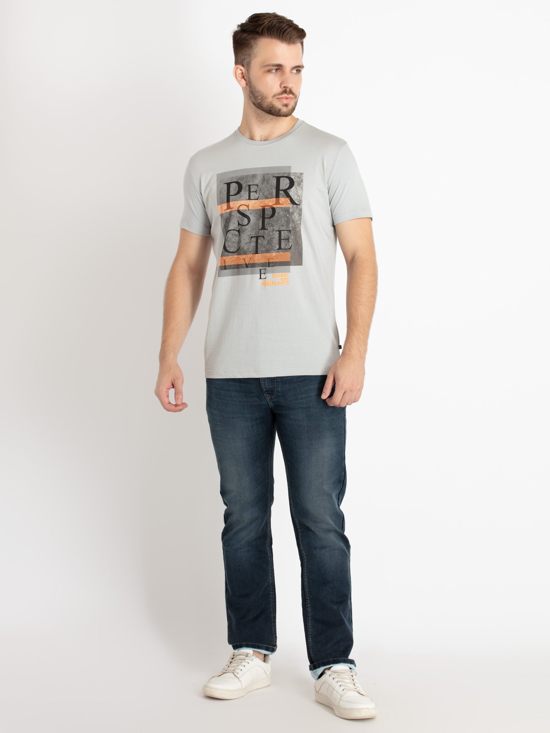 Mens Printed Round Neck T-Shirt