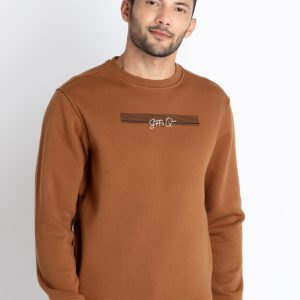 Mens Solid Round Neck Sweatshirt