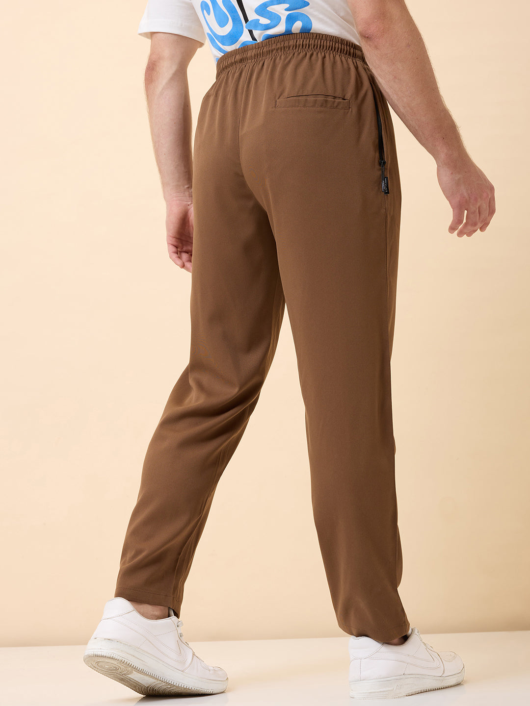 Status Quo Men'S Basic Solid Regular Fit Drawstring Track Pant With 4 Pockets