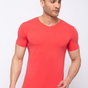 Status Quo Men'S Solid Slim Fit V-Neck T-Shirt