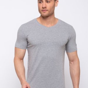 Status Quo Men'S Solid Slim Fit V-Neck T-Shirt