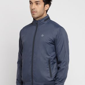 Mens Solid High Neck Lightweight Jacket