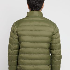 Mens Solid Quilted Jacket With Pouch