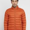 Mens Solid Quilted Jacket With Pouch