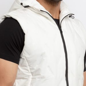 Status Quo Men'S Quilted Hooded Sleeveless Jacket