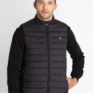 Mens Quilted High Neck Sleeveless Jacket