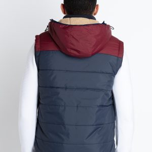 Mens Quilted Sleeveless Hooded Jacket