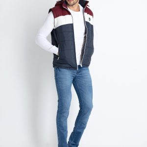 Mens Quilted Sleeveless Hooded Jacket