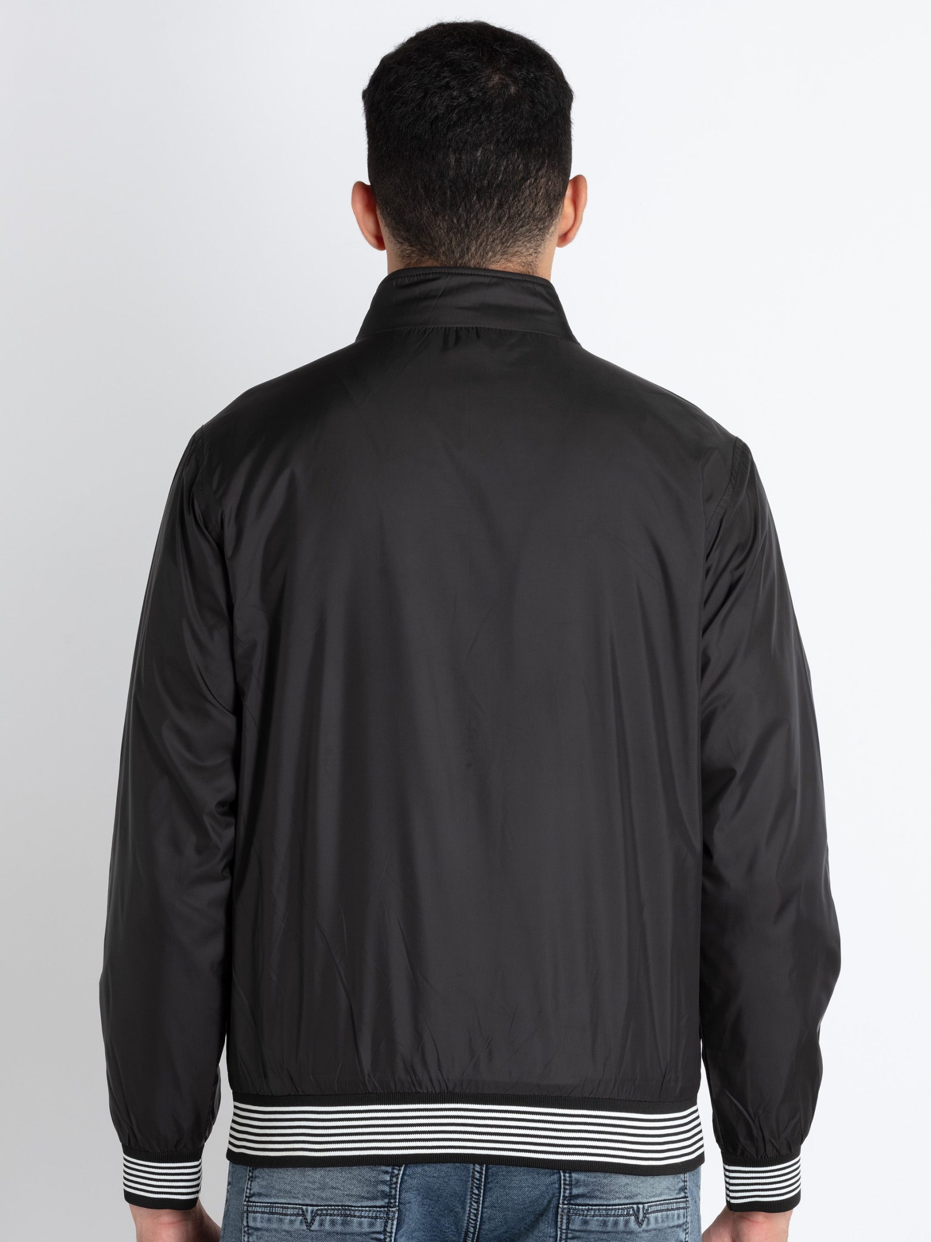 Mens Solid High Neck Lightweight Jacket