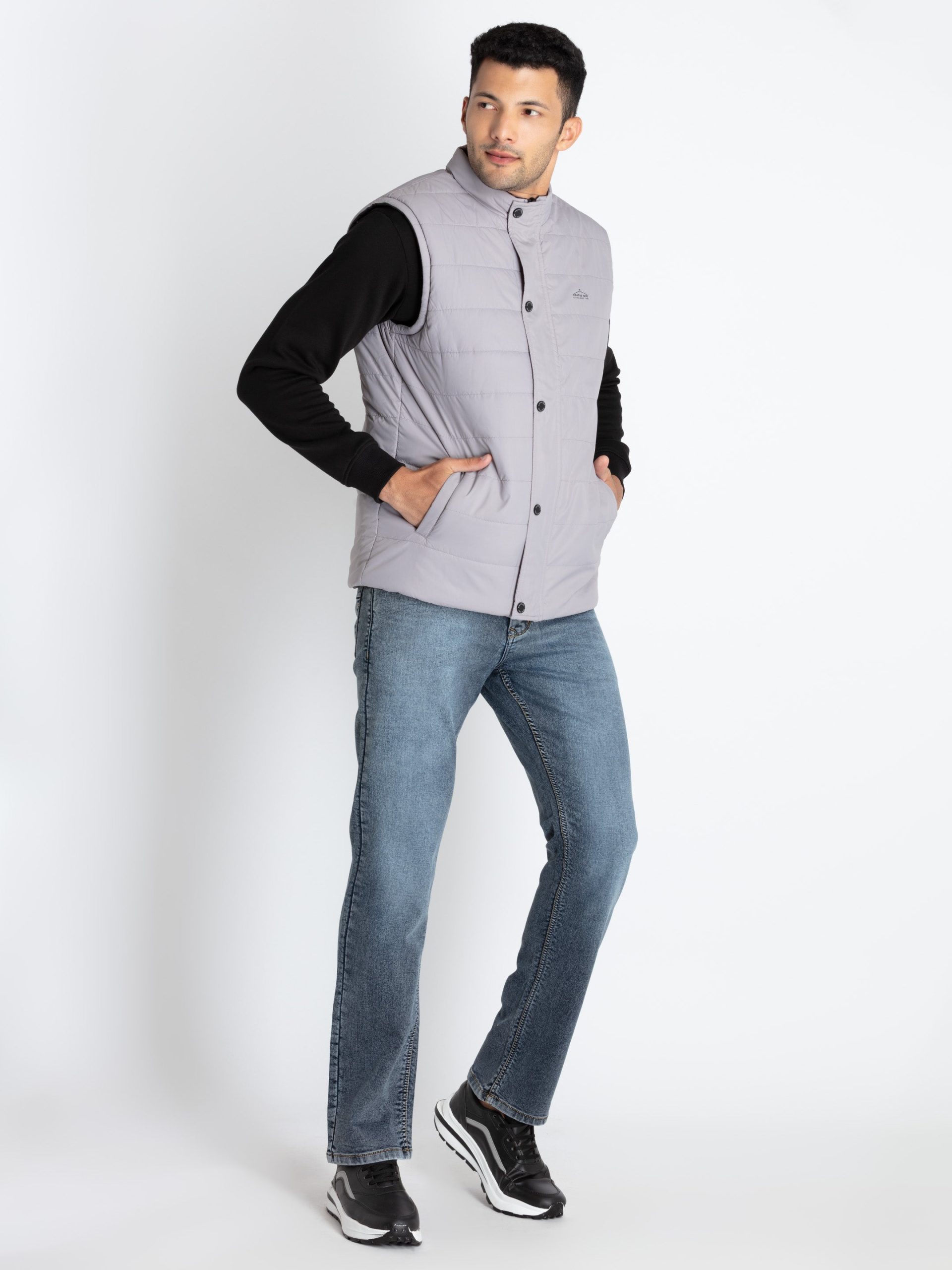 Mens Quilted Reversible High Neck Jacket