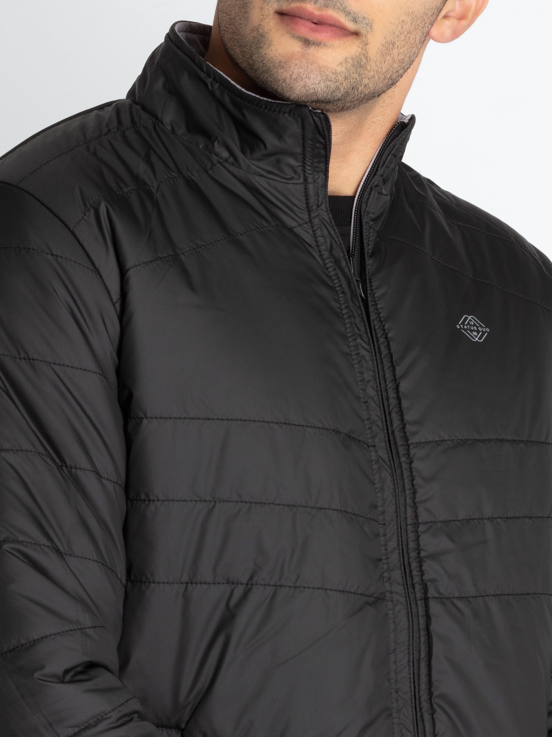Status Quo Mens Quilted Reversible High Neck Jacket
