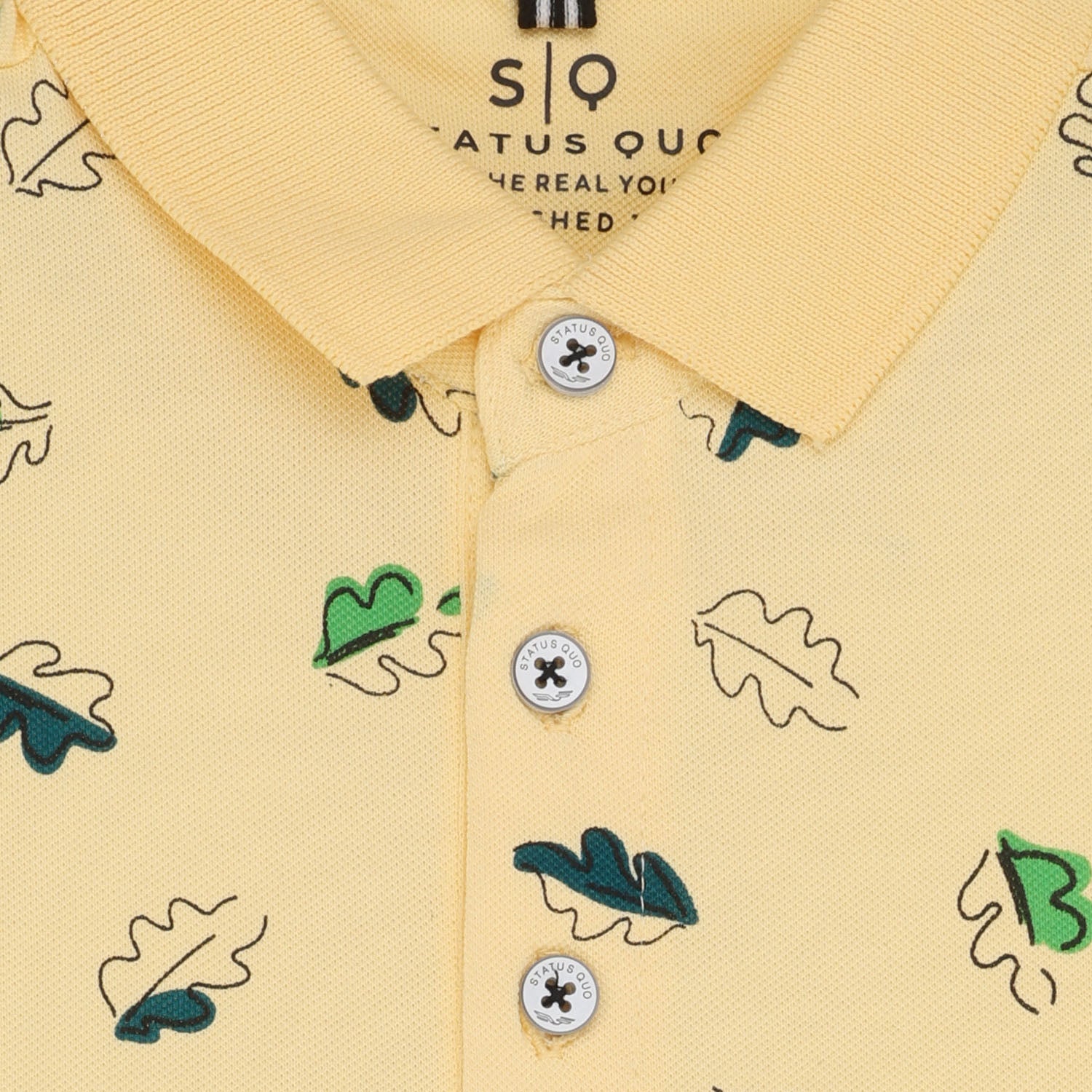 Status Quo Status Quo Boys All-Over Abstract Printed Polo Collar Tshirt