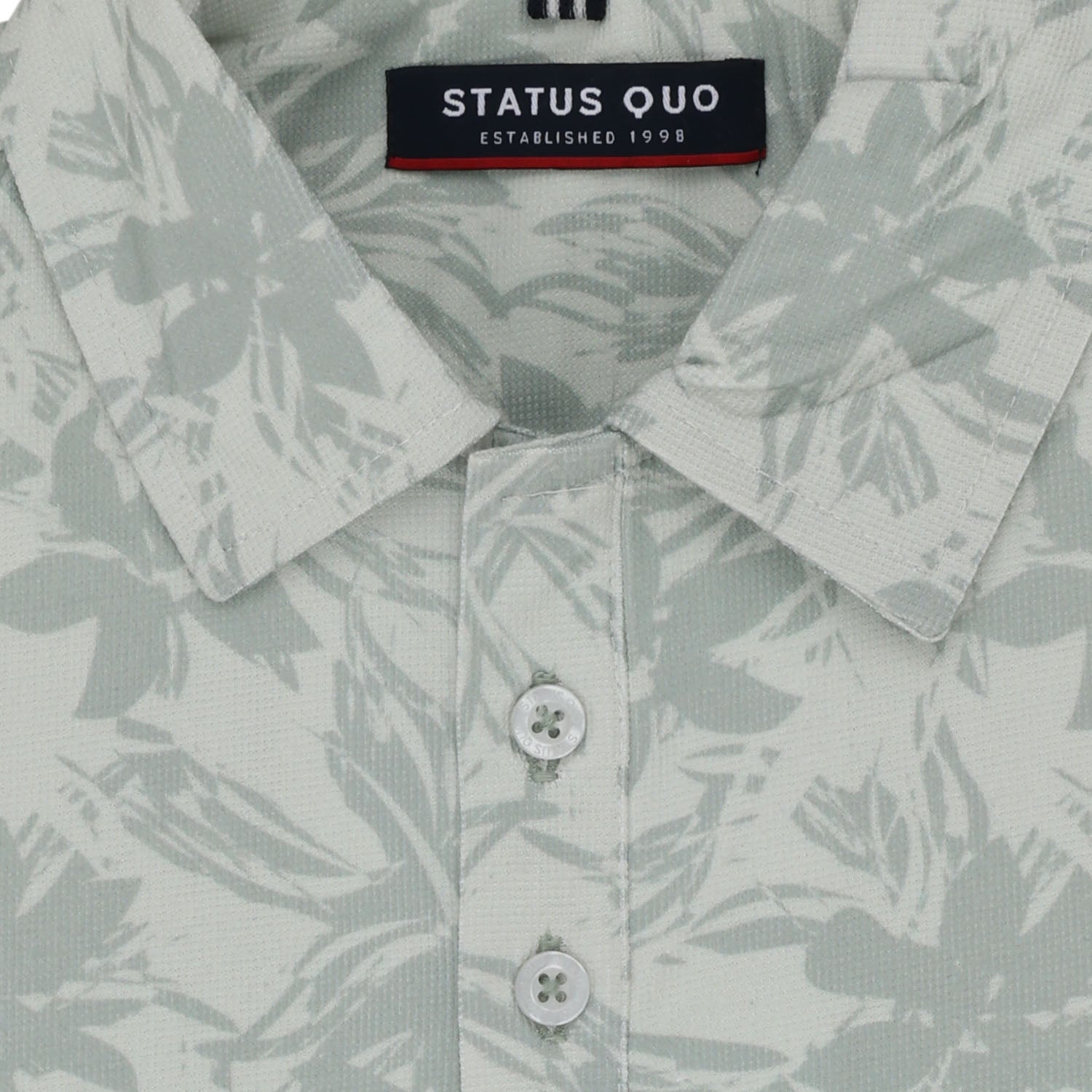 Status Quo Boys Floral Print Polo Collar Half Sleeves Regular Fit Tshirt