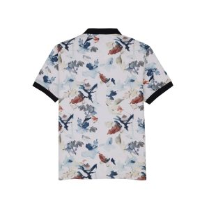 Status Quo Boys Floral Print Polo Collar Half Sleeves Regular Fit Tshirt