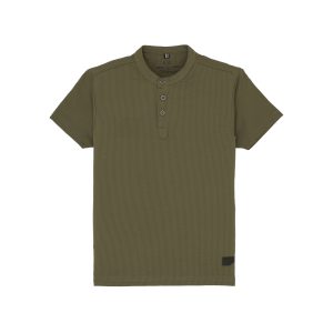 Status Quo Boys All-Over Solid Solid Henley Neck Tshirt