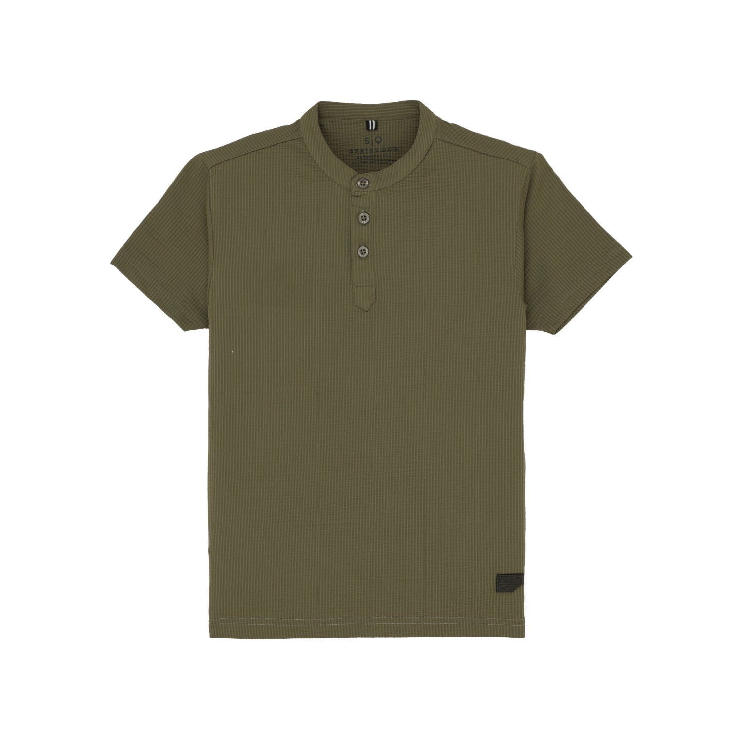 Status Quo Boys All-Over Solid Solid Henley Neck Tshirt