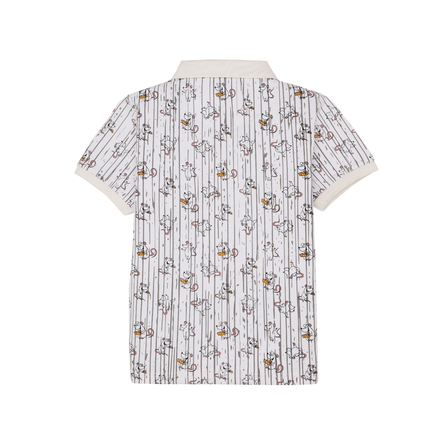 Status Quo Boys Abstract Print Polo Collar Half Sleeves Regular Fit Tshirt